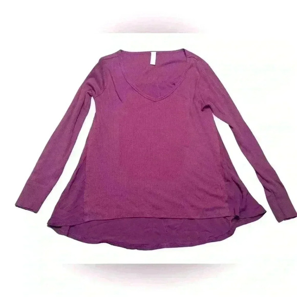 Altar’d State Thermal Top Shirt Pullover Blouse Burgundy Waffle Top Size S - Picture 1 of 5